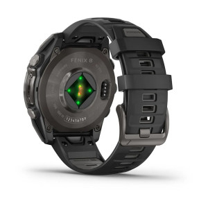 Смарт-годинник Garmin Fenix 8 47 мм AMOLED Сапфір Чорний/Титан Карбоновий DLC з силіконовим ремінцем QuickFit 22 мм