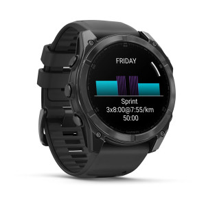 Смарт-годинник Garmin Fenix 8 51 мм AMOLED Чорний/Сірий з силіконовим ремінцем QuickFit 26 мм