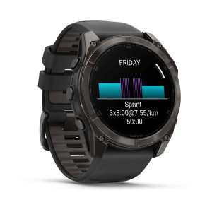 Смарт-годинник Garmin Fenix 8 51 мм AMOLED Сапфір Чорний/Карбоновий DLC Титан з силіконовим ремінцем QuickFit 26 мм