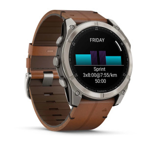 Смарт-годинник Garmin Fenix 8 51 мм AMOLED Сапфір Графіт/Карбоновий DLC Титан з шкіряним ремінцем QuickFit 26 мм