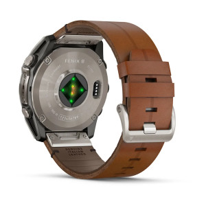 Смарт-годинник Garmin Fenix 8 51 мм AMOLED Сапфір Графіт/Карбоновий DLC Титан з шкіряним ремінцем QuickFit 26 мм