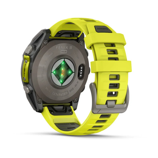 Смарт-годинник Garmin Fenix 8 47 мм Solar Сапфір Графіт/Титан з силіконовим ремінцем QuickFit 22 мм