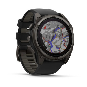 Смарт-годинник Garmin Fenix 8 51 мм Solar Сапфір Графіт/Титан Карбоновий DLC з силіконовим ремінцем QuickFit 26 мм