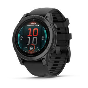 Смарт-годинник Garmin Fenix E Чорний/Сірий з силіконовим ремінцем 47мм QuickFit 22 мм