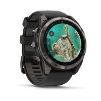Смарт-годинник Garmin Fenix 8 51 мм MicroLED Сапфір Carbon Gray DLC Titanium з чорно-сірим силіконовим ремінцем QuickFit 26 мм