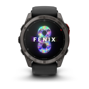 Смарт-годинник Garmin Fenix 8 51 мм MicroLED Сапфір Carbon Gray DLC Titanium з чорно-сірим силіконовим ремінцем QuickFit 26 мм