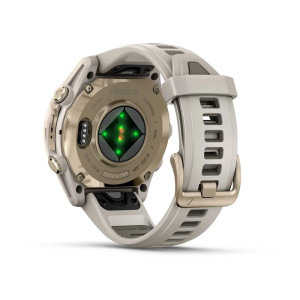 Смарт-годинник Garmin Fenix 8 43 мм AMOLED Сапфір Туманно-сірий/М'яке золото з силіконовим ремінцем QuickFit 20 мм