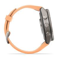Смарт-годинник Garmin Fenix 9 Pro 43 мм AMOLED inReach Титановий з перламутрово-рожевим/осінньо-помаранчевим силіконовим ремінцем