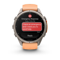Смарт-годинник Garmin Fenix 9 Pro 43 мм AMOLED inReach Титановий з перламутрово-рожевим/осінньо-помаранчевим силіконовим ремінцем