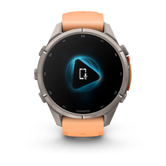Смарт-годинник Garmin Fenix 9 Pro 43 мм AMOLED Титановий з перламутрово-рожевим/осінньо-помаранчевим силіконовим ремінцем Смарт-годинник Garmin Fenix 9 Pro 43 мм AMOLED Титановий з перламутрово-рожевим/осінньо-помаранчевим силіконовим ремінцем