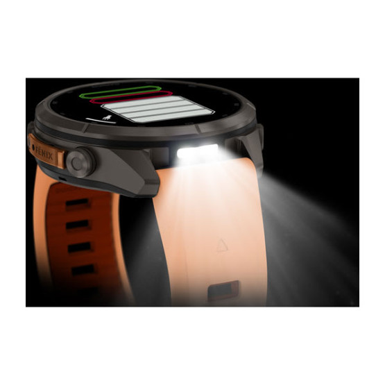 Смарт-годинник Garmin Fenix 9 Pro 43 мм AMOLED Титановий з перламутрово-рожевим/осінньо-помаранчевим силіконовим ремінцем Смарт-годинник Garmin Fenix 9 Pro 43 мм AMOLED Титановий з перламутрово-рожевим/осінньо-помаранчевим силіконовим ремінцем