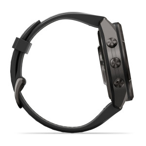Смарт-годинник Garmin Fenix 9 Pro 43 мм AMOLED inReach Карбоново-сірий DLC титан з чорним/галечно-сірим силіконовим ремінцем