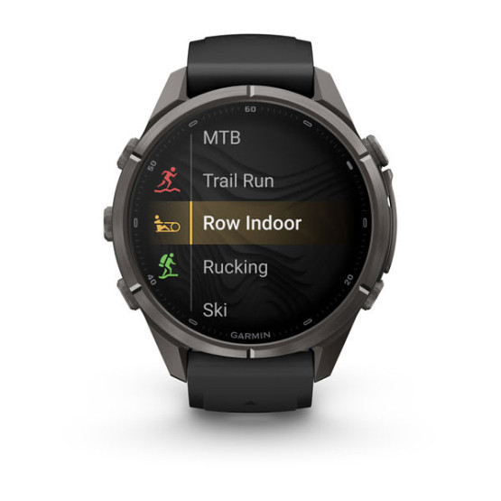 Смарт-годинник Garmin Fenix 9 Pro 43 мм AMOLED inReach Карбоново-сірий DLC титан з чорним/галечно-сірим силіконовим ремінцем