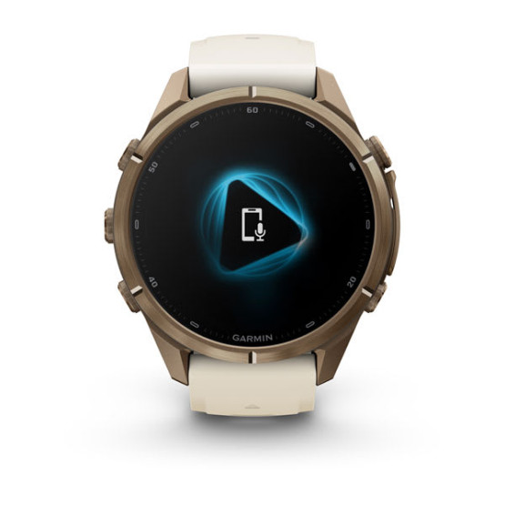 Смарт-годинник Garmin Fenix 9 Pro 43 мм AMOLED Титан «осіннє золото» з кремовим/французьким сірим силіконовим ремінцем Смарт-годинник Garmin Fenix 9 Pro 43 мм AMOLED Титан «осіннє золото» з кремовим/французьким сірим силіконовим ремінцем