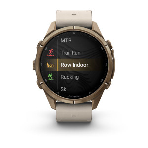 Смарт-годинник Garmin Fenix 9 Pro 43 мм AMOLED inReach Титан «осіннє золото» з молочно-білим шкіряним ремінцем