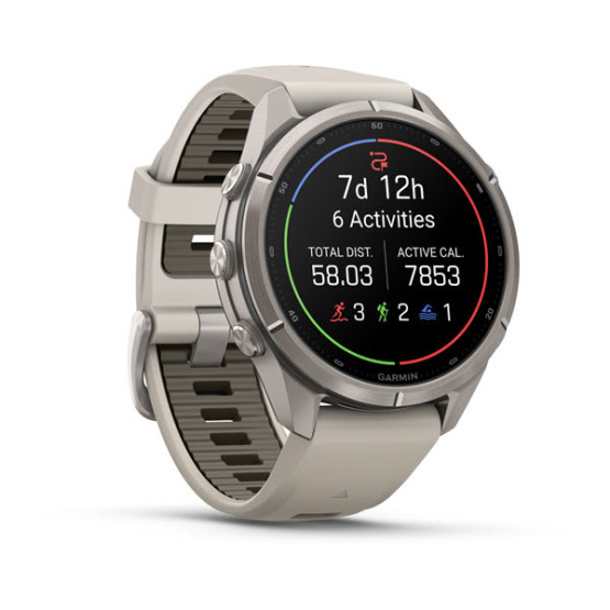 Смарт-годинник Garmin Fenix 9 Pro 43 мм AMOLED Титановий з туманно-сірим/темно-піщаним силіконовим ремінцем Смарт-годинник Garmin Fenix 9 Pro 43 мм AMOLED Титановий з туманно-сірим/темно-піщаним силіконовим ремінцем