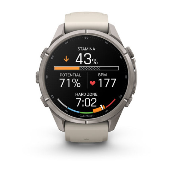 Смарт-годинник Garmin Fenix 9 Pro 43 мм AMOLED Титановий з туманно-сірим/темно-піщаним силіконовим ремінцем Смарт-годинник Garmin Fenix 9 Pro 43 мм AMOLED Титановий з туманно-сірим/темно-піщаним силіконовим ремінцем