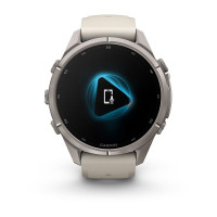 Смарт-годинник Garmin Fenix 9 Pro 43 мм AMOLED Титановий з туманно-сірим/темно-піщаним силіконовим ремінцем