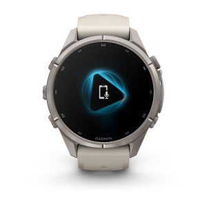 Смарт-годинник Garmin Fenix 9 Pro 43 мм AMOLED Титановий з туманно-сірим/темно-піщаним силіконовим ремінцем