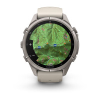 Смарт-годинник Garmin Fenix 9 Pro 43 мм AMOLED Титановий з туманно-сірим/темно-піщаним силіконовим ремінцем