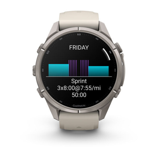 Смарт-годинник Garmin Fenix 9 Pro 43 мм AMOLED Титановий з туманно-сірим/темно-піщаним силіконовим ремінцем Смарт-годинник Garmin Fenix 9 Pro 43 мм AMOLED Титановий з туманно-сірим/темно-піщаним силіконовим ремінцем