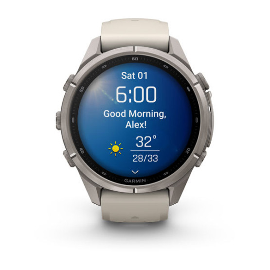 Смарт-годинник Garmin Fenix 9 Pro 43 мм AMOLED Титановий з туманно-сірим/темно-піщаним силіконовим ремінцем Смарт-годинник Garmin Fenix 9 Pro 43 мм AMOLED Титановий з туманно-сірим/темно-піщаним силіконовим ремінцем