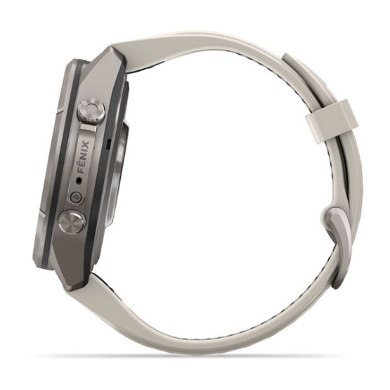 Смарт-годинник Garmin Fenix 9 Pro 43 мм AMOLED Титановий з туманно-сірим/темно-піщаним силіконовим ремінцем Смарт-годинник Garmin Fenix 9 Pro 43 мм AMOLED Титановий з туманно-сірим/темно-піщаним силіконовим ремінцем