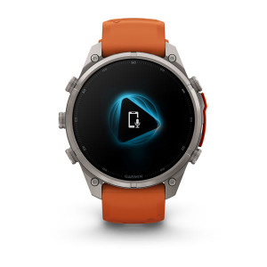 Смарт-годинник Garmin Fenix 9 Pro 47 мм AMOLED inReach Титановий з осінньо-помаранчевим/іскристо-помаранчевим силіконовим ремінцем