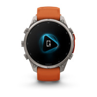 Смарт-годинник Garmin Fenix 9 Pro 47 мм AMOLED Титановий з осінньо-помаранчевим/іскристо-помаранчевим силіконовим ремінцем