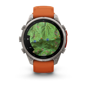 Смарт-годинник Garmin Fenix 9 Pro 47 мм AMOLED Титановий з осінньо-помаранчевим/іскристо-помаранчевим силіконовим ремінцем