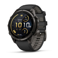 Смарт-годинник Garmin Fenix 9 Pro 47 мм AMOLED inReach Карбоново-сірий DLC титан з чорним/галечно-сірим силіконовим ремінцем