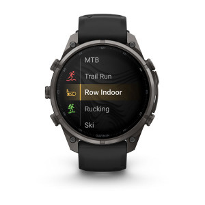 Смарт-годинник Garmin Fenix 9 Pro 47 мм AMOLED inReach Карбоново-сірий DLC титан з чорним/галечно-сірим силіконовим ремінцем