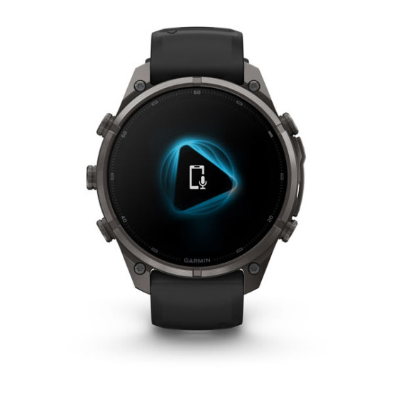 Смарт-годинник Garmin Fenix 9 Pro 47 мм AMOLED inReach Карбоново-сірий DLC титан з чорним/галечно-сірим силіконовим ремінцем