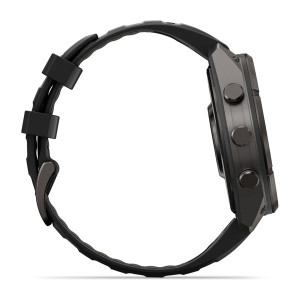 Смарт-годинник Garmin Fenix 9 Pro 47 мм AMOLED Карбоново-сірий DLC титан з чорним/галечно-сірим силіконовим ремінцем