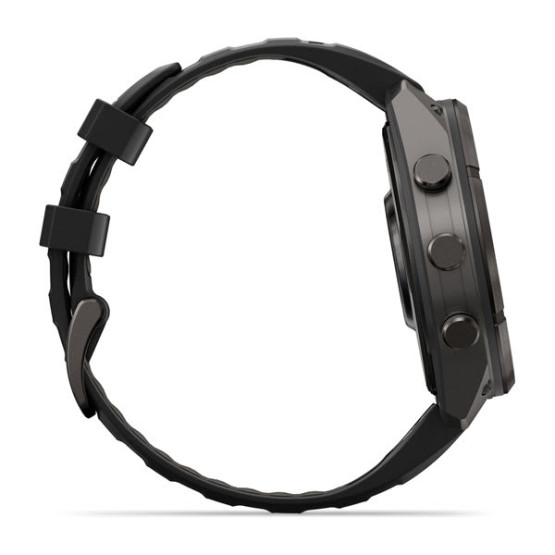 Смарт-годинник Garmin Fenix 9 Pro 47 мм AMOLED Карбоново-сірий DLC титан з чорним/галечно-сірим силіконовим ремінцем