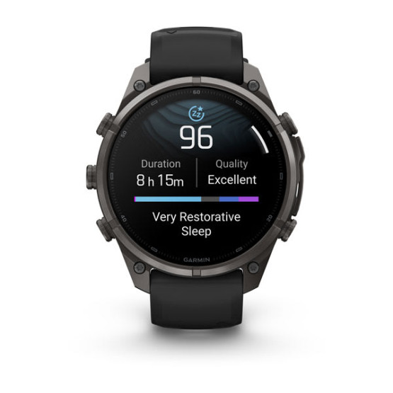 Смарт-годинник Garmin Fenix 9 Pro 47 мм AMOLED Карбоново-сірий DLC титан з чорним/галечно-сірим силіконовим ремінцем