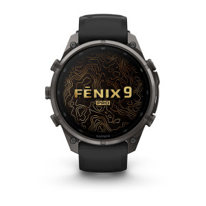 Смарт-годинник Garmin Fenix 9 Pro 47 мм AMOLED Карбоново-сірий DLC титан з чорним/галечно-сірим силіконовим ремінцем