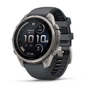 Смарт-годинник Garmin Fenix 9 Pro 47 мм AMOLED inReach Титановий з графітовим/чорним силіконовим ремінцем
