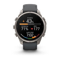 Смарт-часы Garmin Fenix 9 Pro 47 мм AMOLED inReach Титановый с графитовым/чёрным силиконовым ремешком