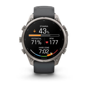 Смарт-годинник Garmin Fenix 9 Pro 47 мм AMOLED inReach Титановий з графітовим/чорним силіконовим ремінцем