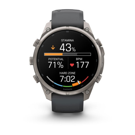 Смарт-годинник Garmin Fenix 9 Pro 47 мм AMOLED inReach Титановий з графітовим/чорним силіконовим ремінцем