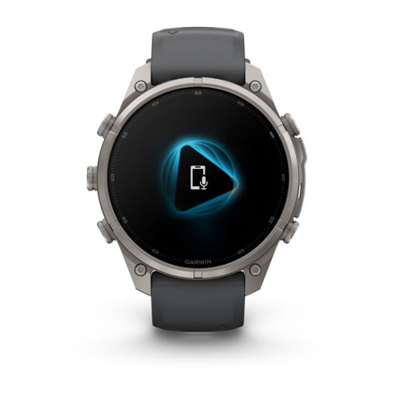 Смарт-годинник Garmin Fenix 9 Pro 47 мм AMOLED inReach Титановий з графітовим/чорним силіконовим ремінцем