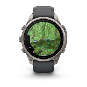 Смарт-годинник Garmin Fenix 9 Pro 47 мм AMOLED inReach Титановий з графітовим/чорним силіконовим ремінцем