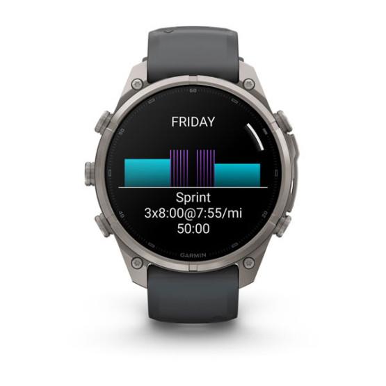 Смарт-годинник Garmin Fenix 9 Pro 47 мм AMOLED inReach Титановий з графітовим/чорним силіконовим ремінцем