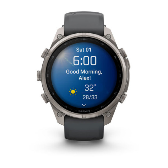 Смарт-годинник Garmin Fenix 9 Pro 47 мм AMOLED inReach Титановий з графітовим/чорним силіконовим ремінцем