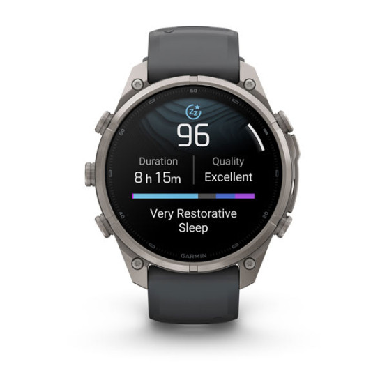 Смарт-годинник Garmin Fenix 9 Pro 47 мм AMOLED inReach Титановий з графітовим/чорним силіконовим ремінцем