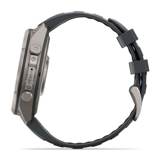 Смарт-годинник Garmin Fenix 9 Pro 47 мм AMOLED inReach Титановий з графітовим/чорним силіконовим ремінцем