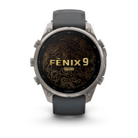 Смарт-часы Garmin Fenix 9 Pro 47 мм AMOLED inReach Титановый с графитовым/чёрным силиконовым ремешком