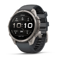 Смарт-годинник Garmin Fenix 9 Pro 47 мм AMOLED Титановий з графітовим/чорним силіконовим ремінцем