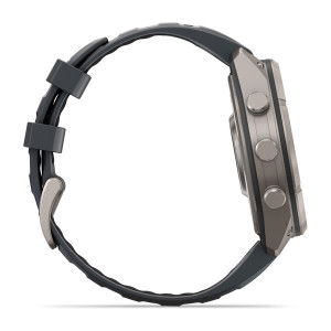 Смарт-годинник Garmin Fenix 9 Pro 47 мм AMOLED Титановий з графітовим/чорним силіконовим ремінцем